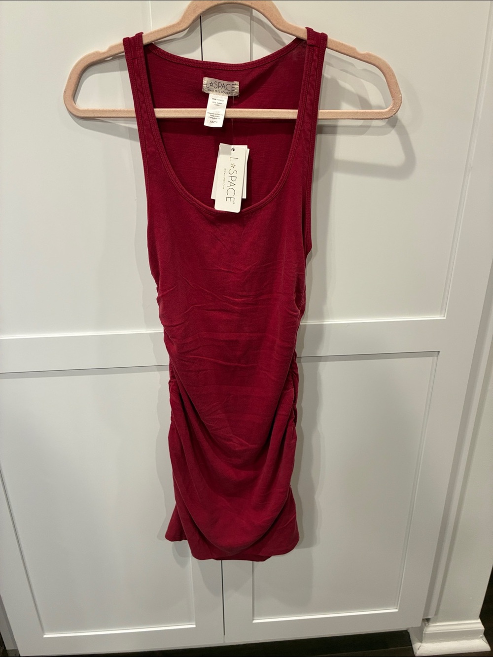 l*space Burgundy Ruched Tank Top